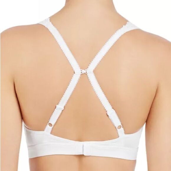 Wacoal embrace lace covertible plunge soft cup wireless bra delicious white - Picture 3 of 12
